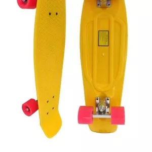 Скейт Longboard Penny 28 желтый с розовыми колесами